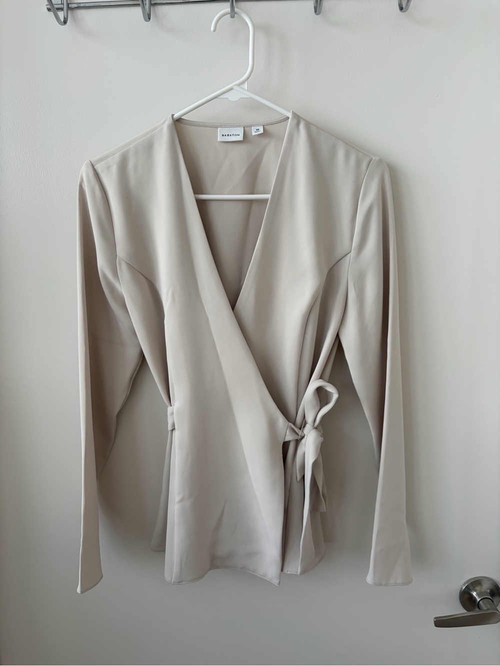 Babaton Cream Wrap Jacket with Side Tie